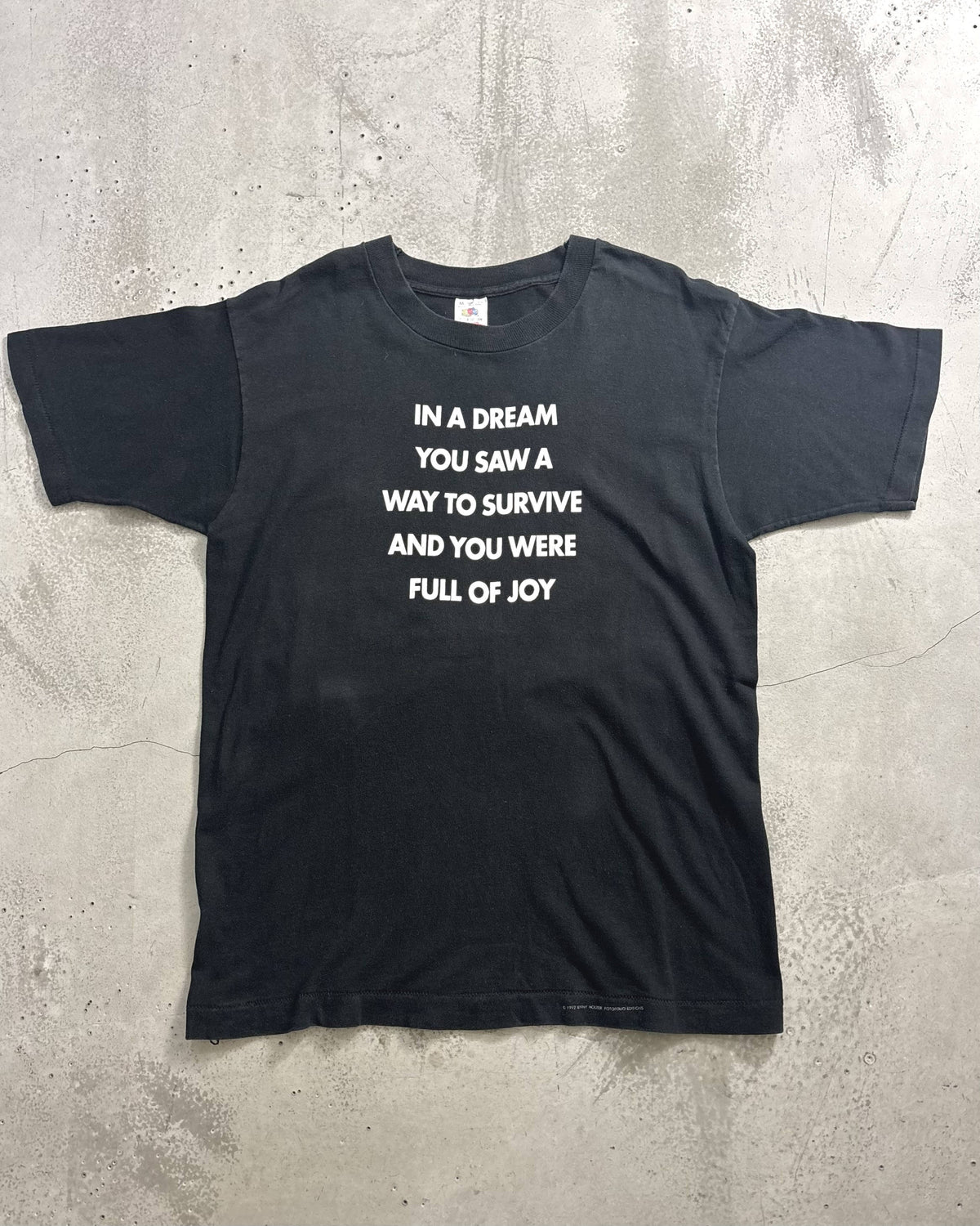 90’s Jenny Holzer メッセージＴシャツ 両面プリント 表記Ｍ USA製 ジェニーホルツァー