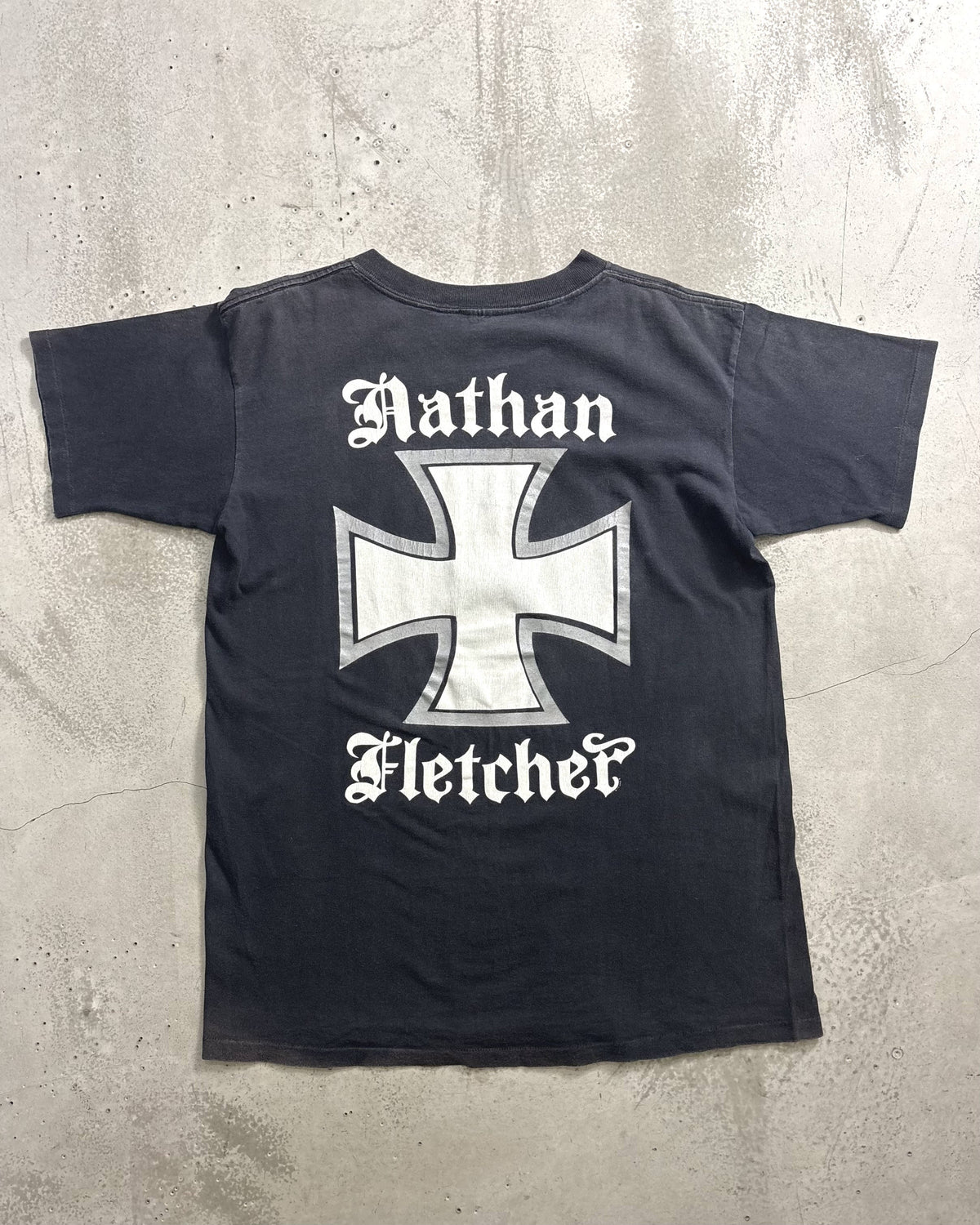 90's Nathan Fletcher "Iron cross" サーフ Tシャツ 両面プリント ネイサンフレッチャー