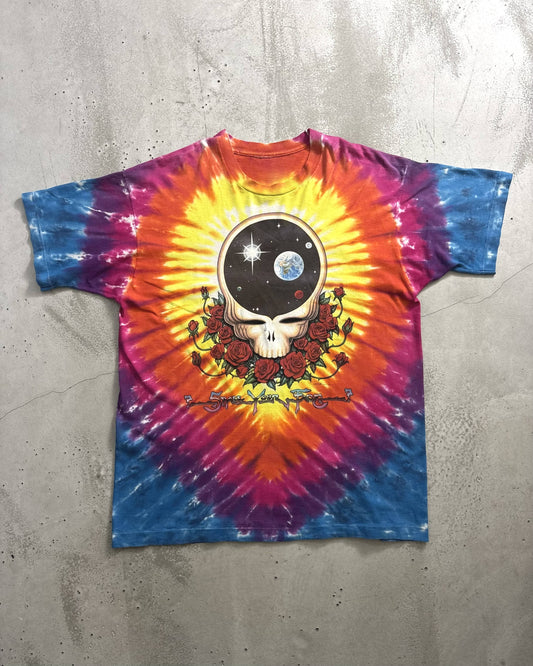 90's Grateful Dead "Space Your Face" タイダイ染め バンドTシャツ 総柄 両面プリント グレイトフルデッド