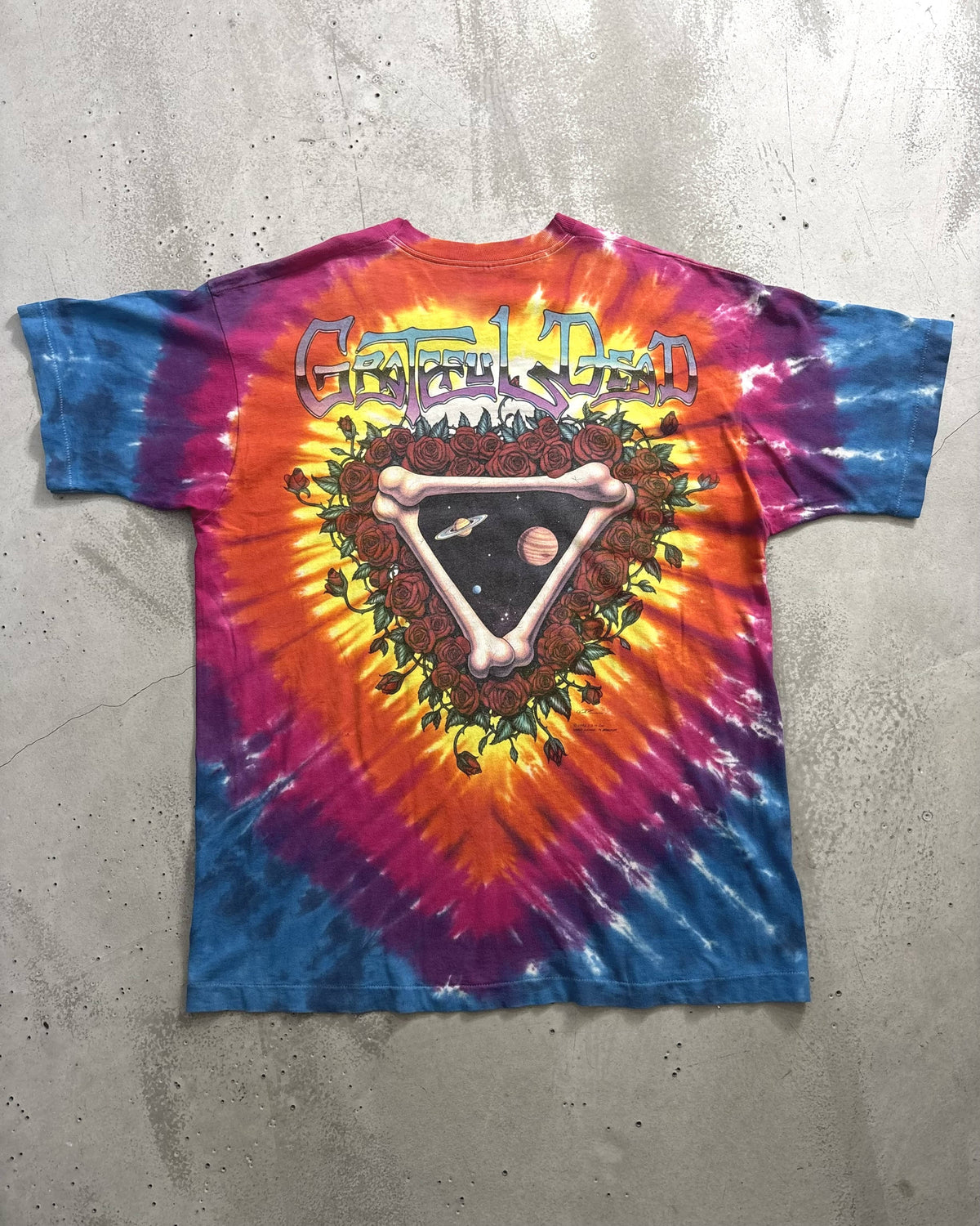 90's Grateful Dead "Space Your Face" タイダイ染め バンドTシャツ 総柄 両面プリント グレイトフルデッド