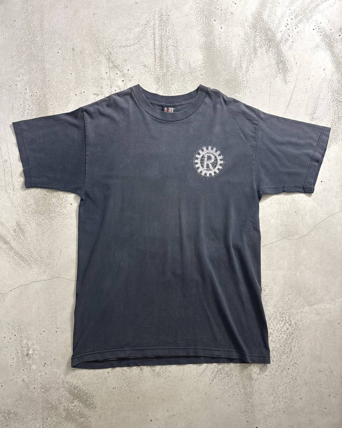90's RAGE AGAINST THE MACHINE Gear Logo Band T-Shirt Double-Sided Print Size L Made in Mexico Rage
