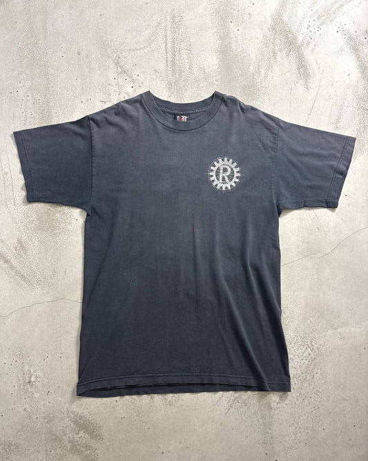 90's RAGE AGAINST THE MACHINE ギアロゴ バンドTシャツ 両面プリント 表記L メキシコ製 レイジ