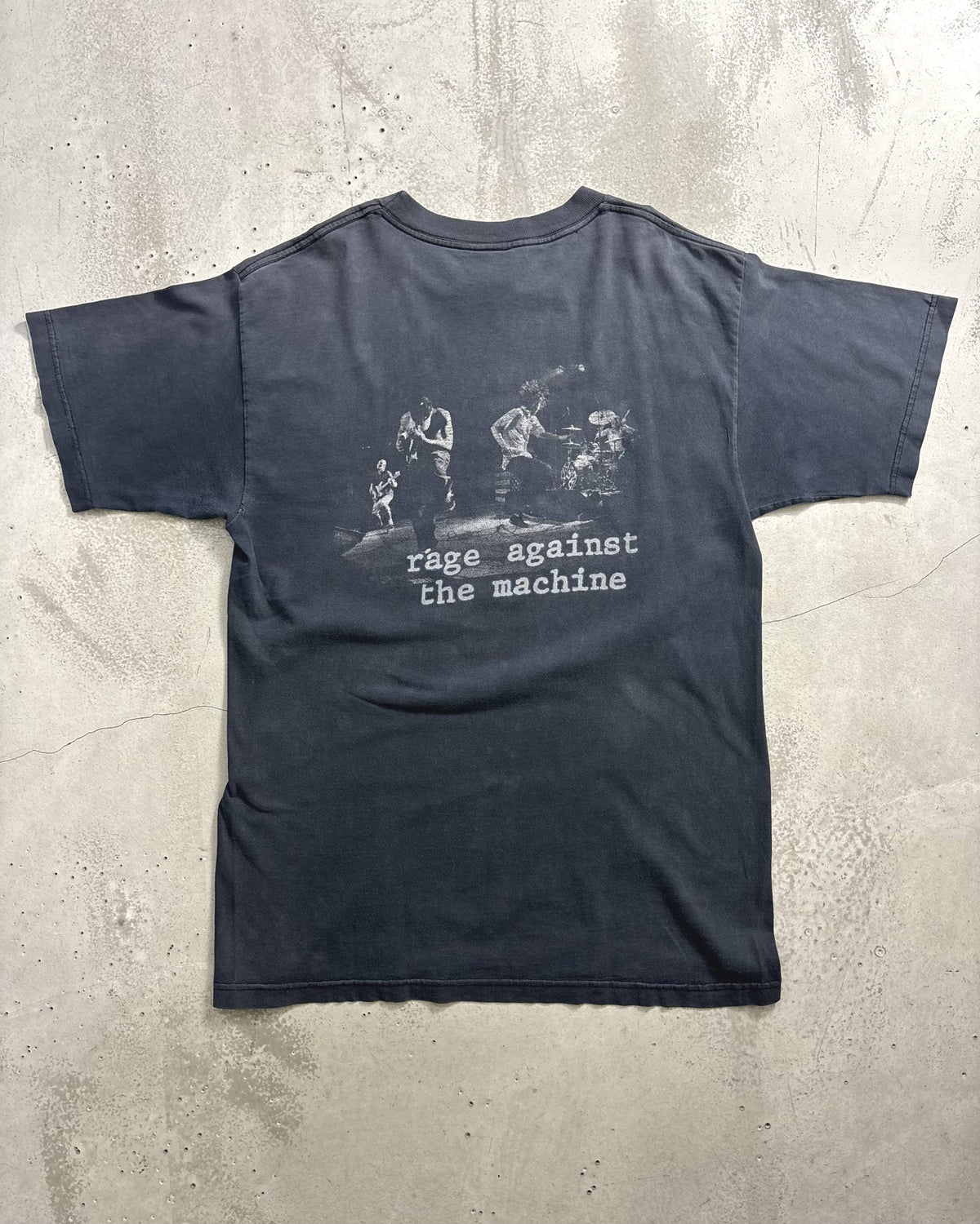 90's RAGE AGAINST THE MACHINE Gear Logo Band T-Shirt Double-Sided Print Size L Made in Mexico Rage