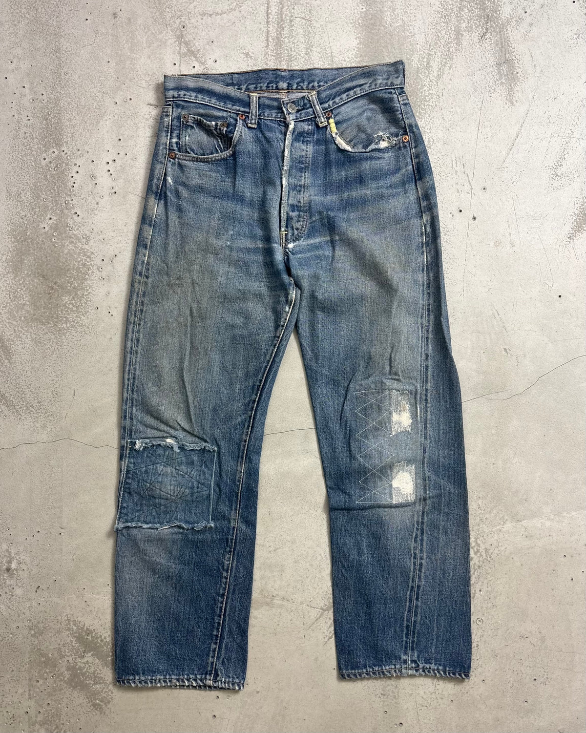 60's Levi's 501 BIGE ボタン裏6 ウエストチェーン 平行ステッチ W30 L26 リーバイス