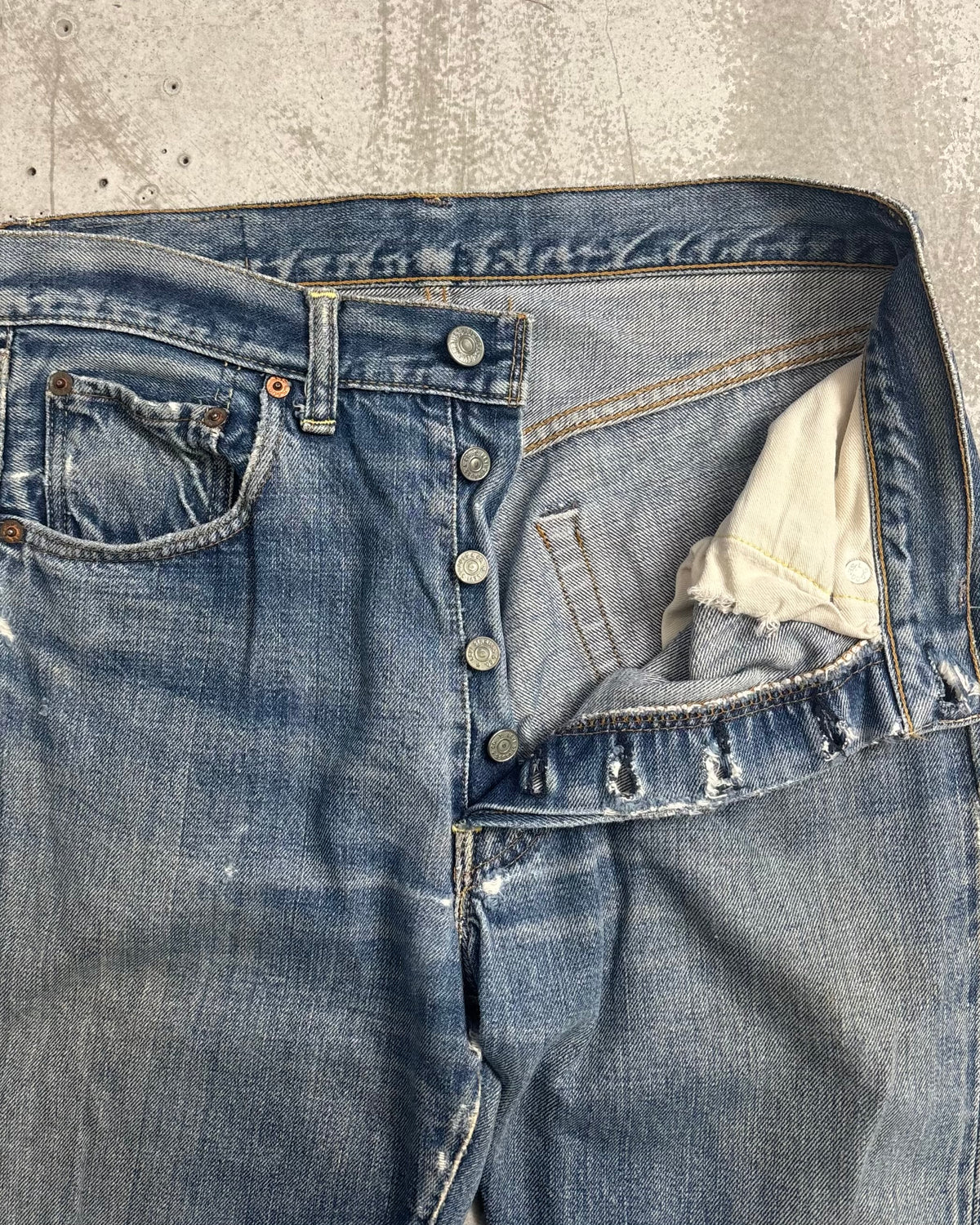 60's Levi's 501 BIGE ボタン裏6 ウエストチェーン 平行ステッチ W30 L26 リーバイス