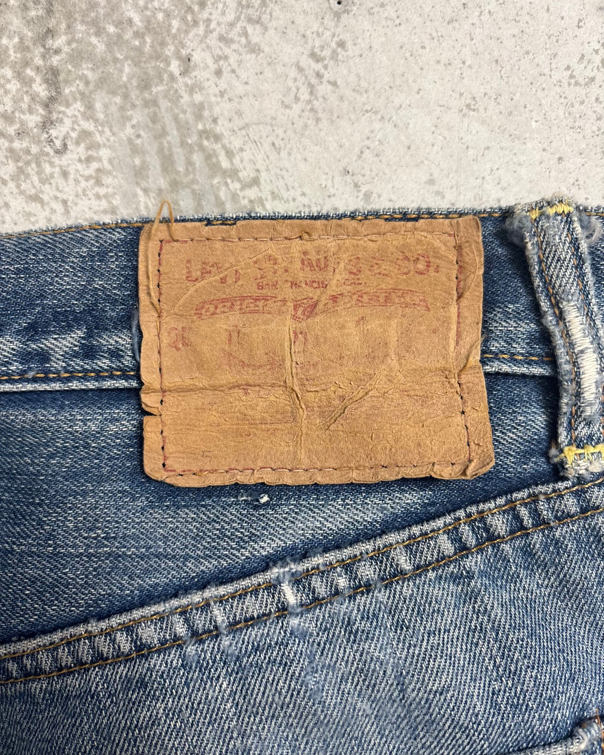 60's Levi's 501 BIGE ボタン裏6 ウエストチェーン 平行ステッチ W30 L26 リーバイス