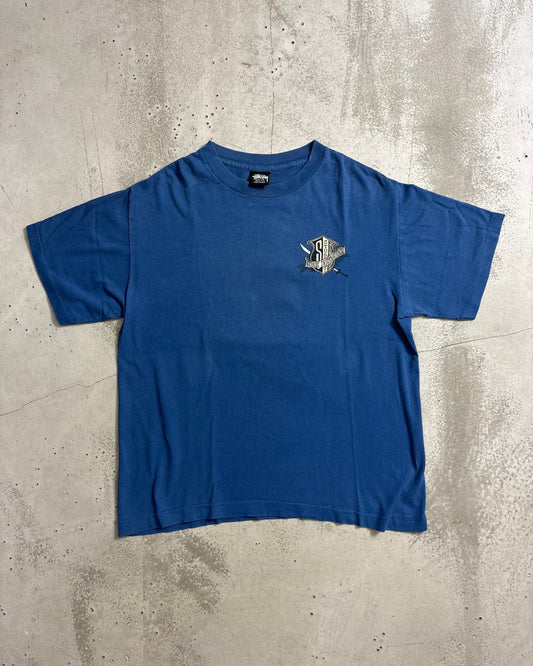 80's Stussy "Sword & Shield" プリントTシャツ Oldstussy 両面プリント 表記M USA製 ステューシー