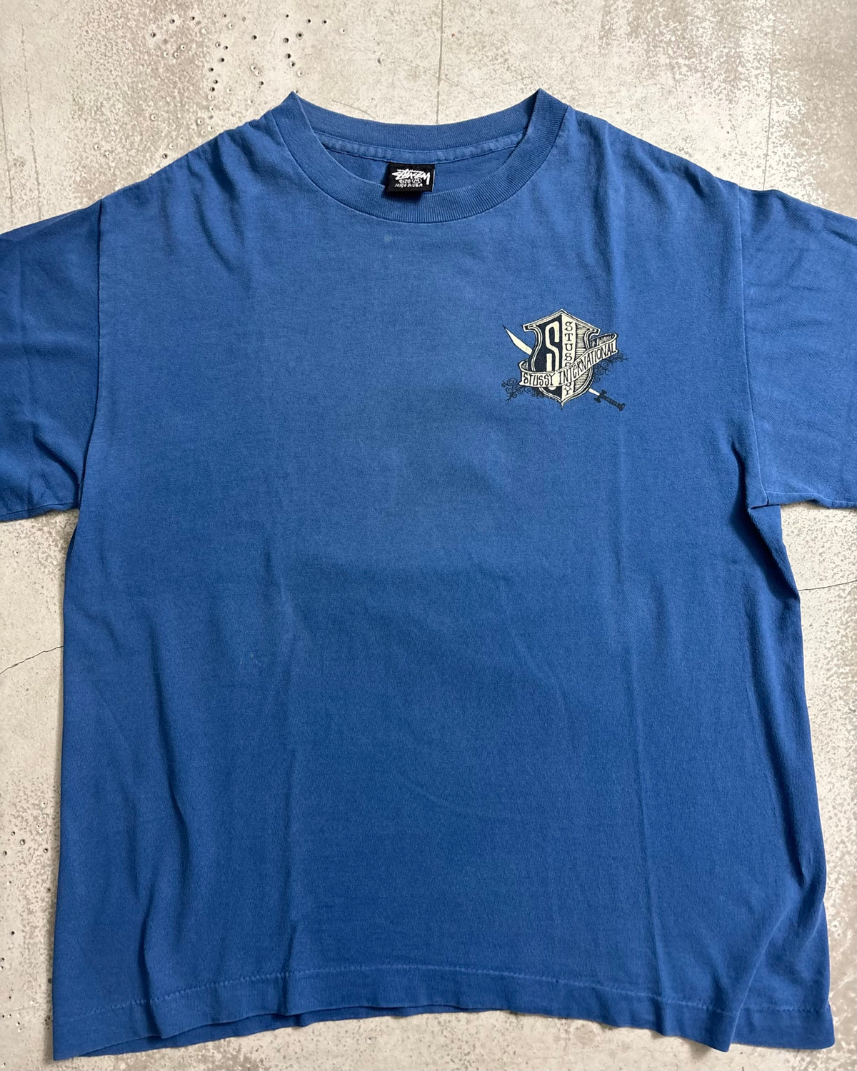 80's Stussy "Sword & Shield" プリントTシャツ Oldstussy 両面プリント 表記M USA製 ステューシー