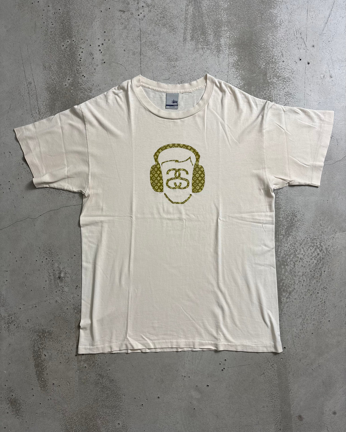 90's Stussy "Monogram headphone" プリントTシャツ Oldstussy 表記L USA製 ステューシー