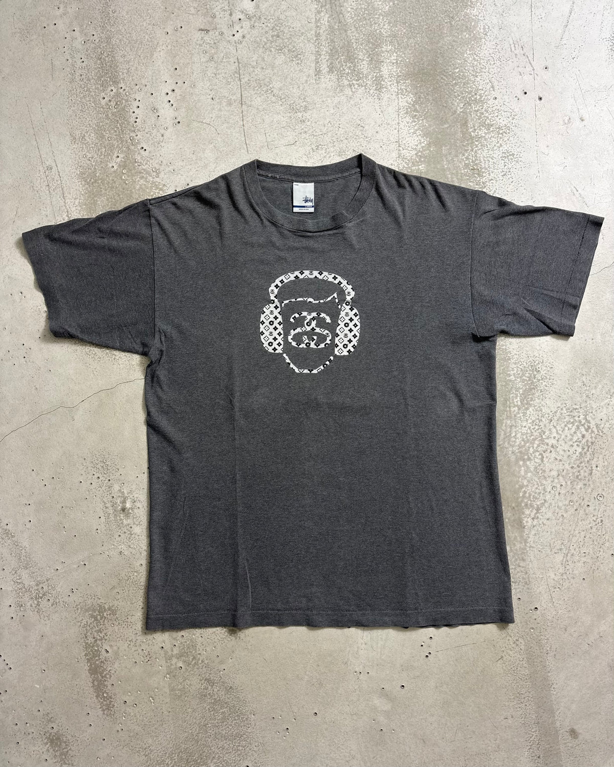 90's Stussy "Monogram headphone" プリントTシャツ Oldstussy 表記L USA製 ステューシー