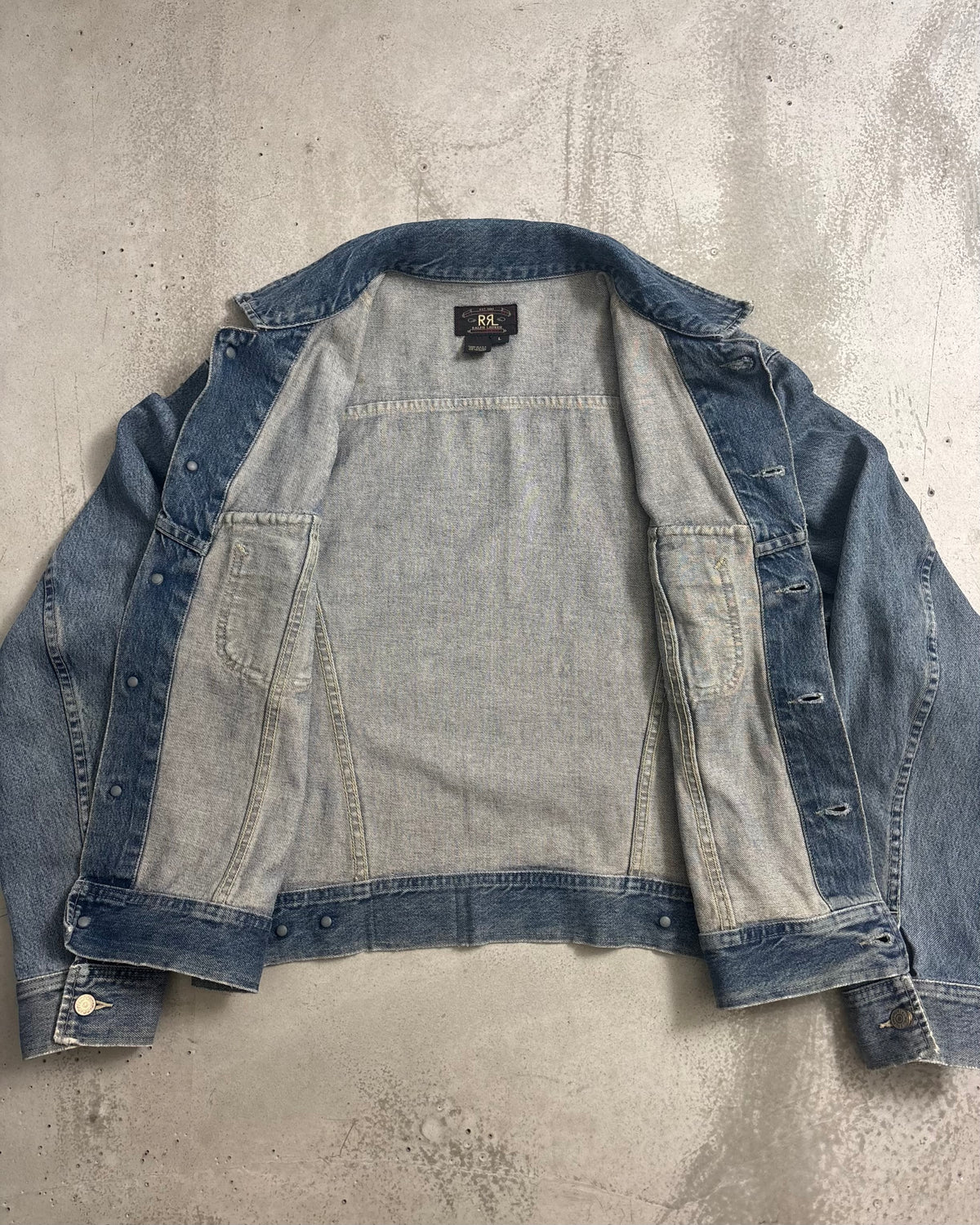 90's RRL Ralph Lauren "101J" デニムジャケット 三ツ星タグ 表記L USA製 ダブルアールエル ラルフローレン