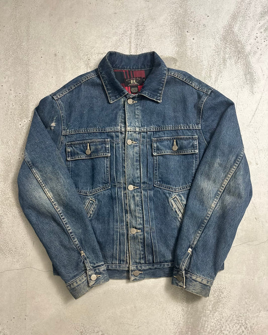 90's RRL Ralph Lauren "2nd" デニムジャケット 三ツ星タグ 表記M USA製 ダブルアールエル ラルフローレン