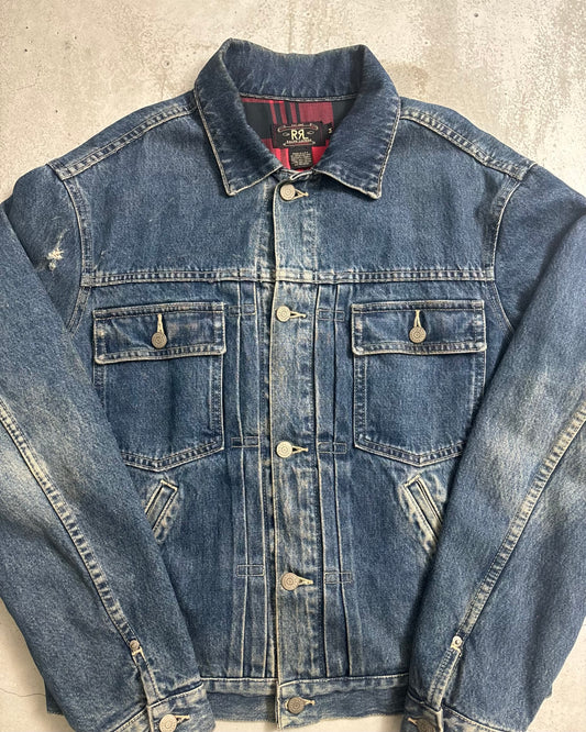 90's RRL Ralph Lauren "2nd" デニムジャケット 三ツ星タグ 表記M USA製 ダブルアールエル ラルフローレン