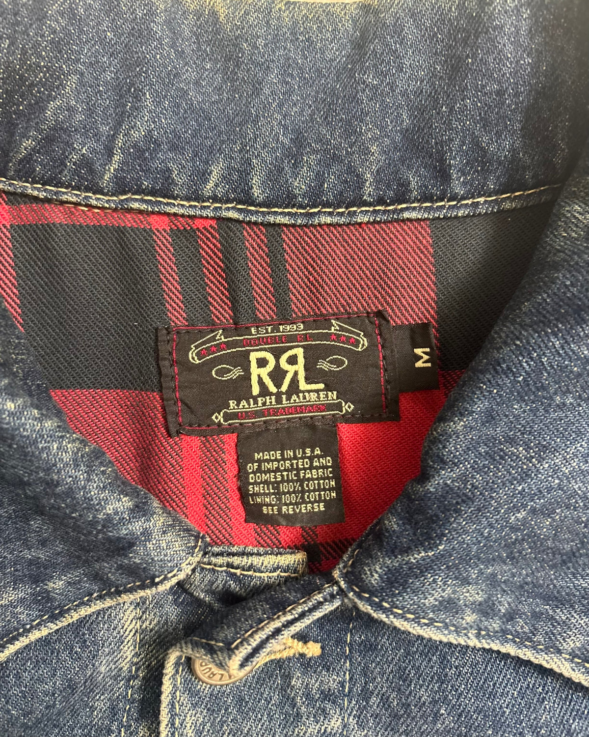 90's RRL Ralph Lauren "2nd" デニムジャケット 三ツ星タグ 表記M USA製 ダブルアールエル ラルフローレン