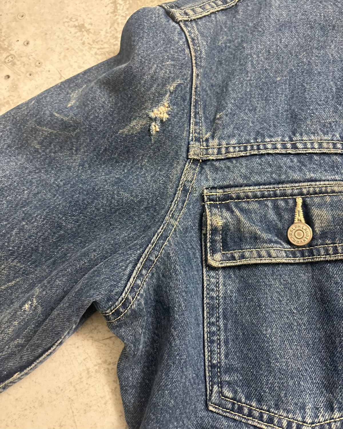 90's RRL Ralph Lauren "2nd" デニムジャケット 三ツ星タグ 表記M USA製 ダブルアールエル ラルフローレン