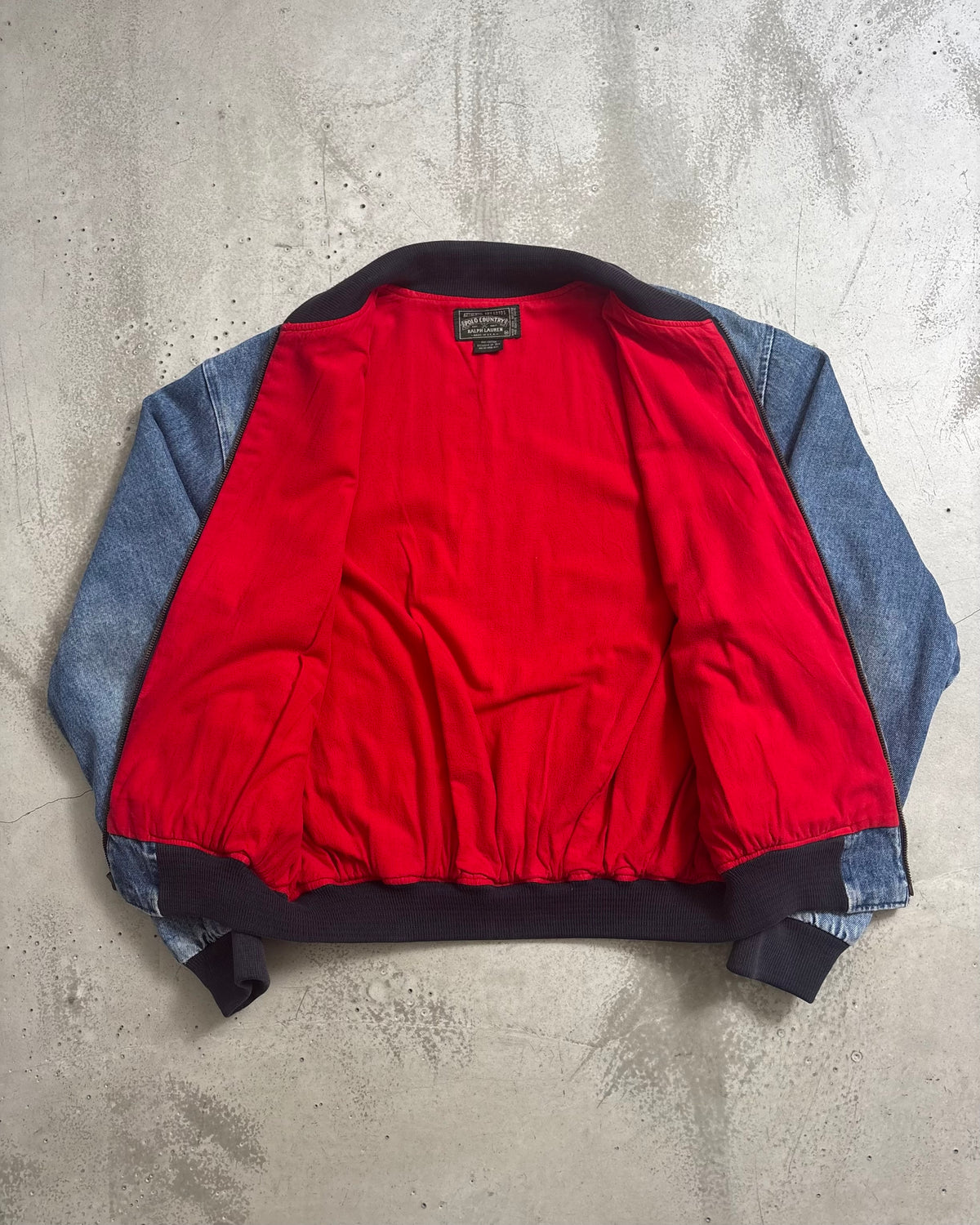 90's POLO COUNTRY デニムボンバージャケット Ralph Lauren 表記M USA製 ポロカントリー ラルフローレン