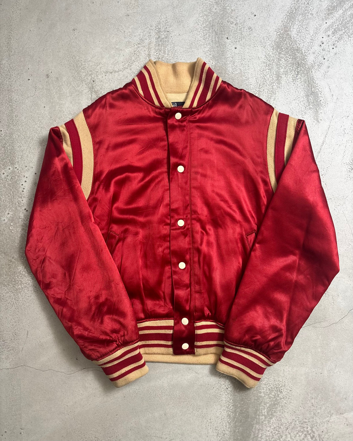 90's Ralph Lauren サテン織 スタジャン スタジアムジャンパー 表記S USA製 オリジナル ラルフローレン