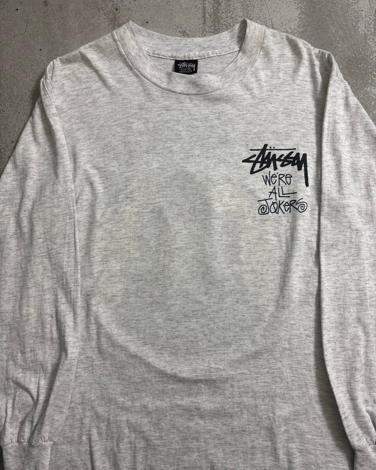 80's Stussy "We'Re ALL JokeRs" ジョーカー 長袖Tシャツ Oldstussy 両面プリント 表記M USA製 ステューシー