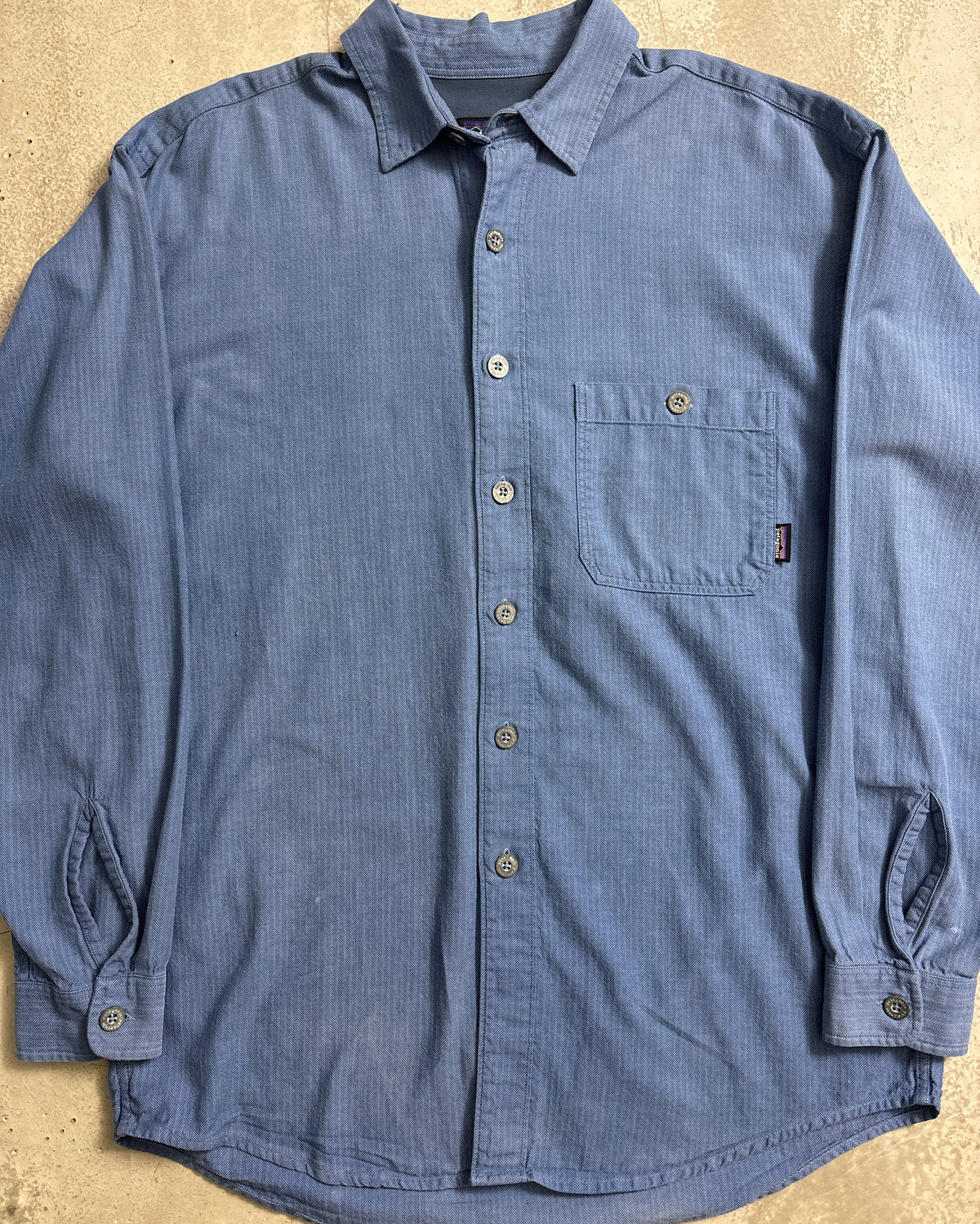 00's Patagonia 長袖シャツ ヘリンボーンツイル 00年製 表記M ルーマニア製 パタゴニア