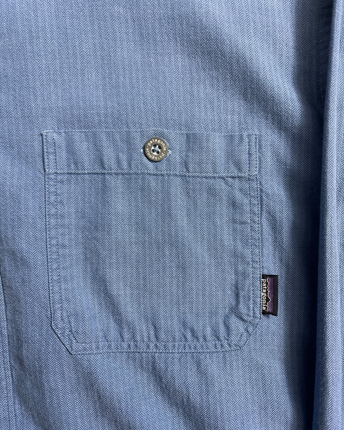 00's Patagonia 長袖シャツ ヘリンボーンツイル 00年製 表記M ルーマニア製 パタゴニア