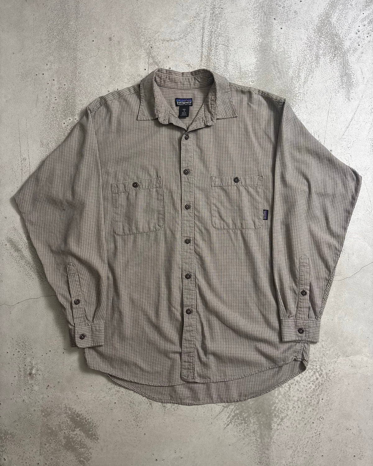 00's Patagonia 長袖シャツ 千鳥格子 02年製 表記M ポルトガル製 パタゴニア