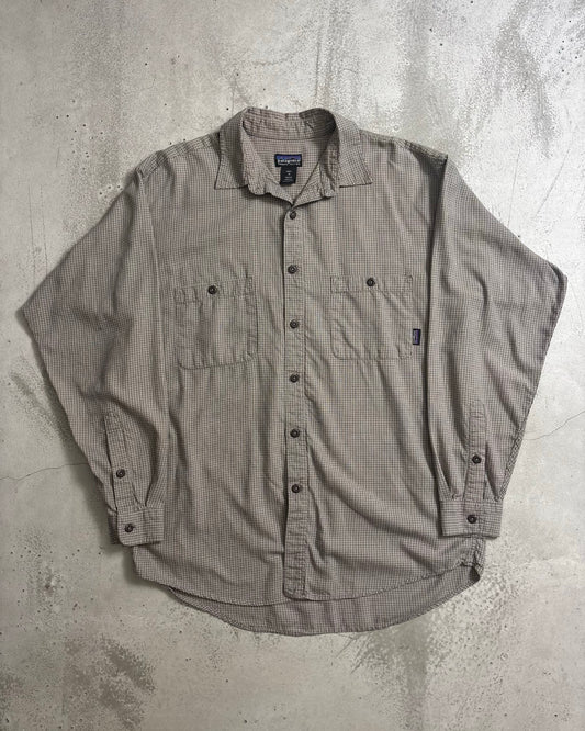 00's Patagonia 長袖シャツ 千鳥格子 02年製 表記M ポルトガル製 パタゴニア