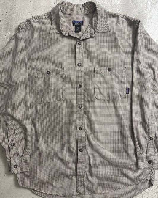 00's Patagonia 長袖シャツ 千鳥格子 02年製 表記M ポルトガル製 パタゴニア
