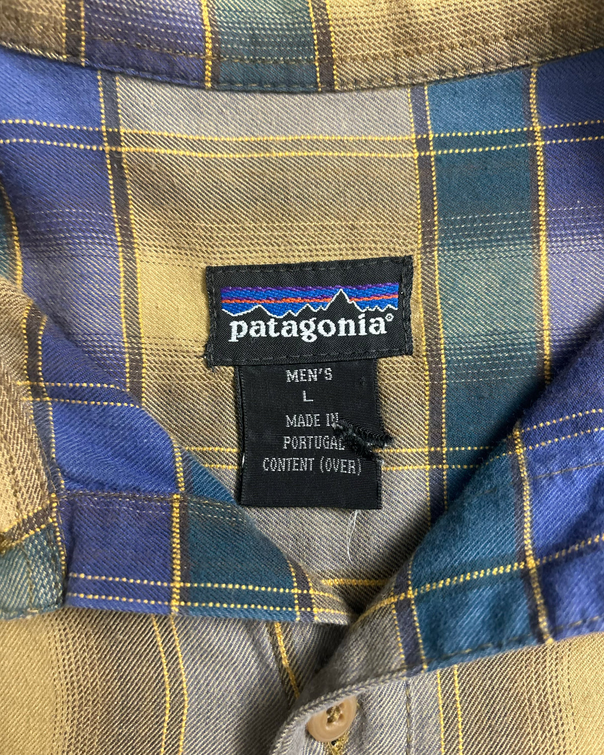 00's Patagonia 長袖チェックシャツ 表記L ポルトガル製 パタゴニア
