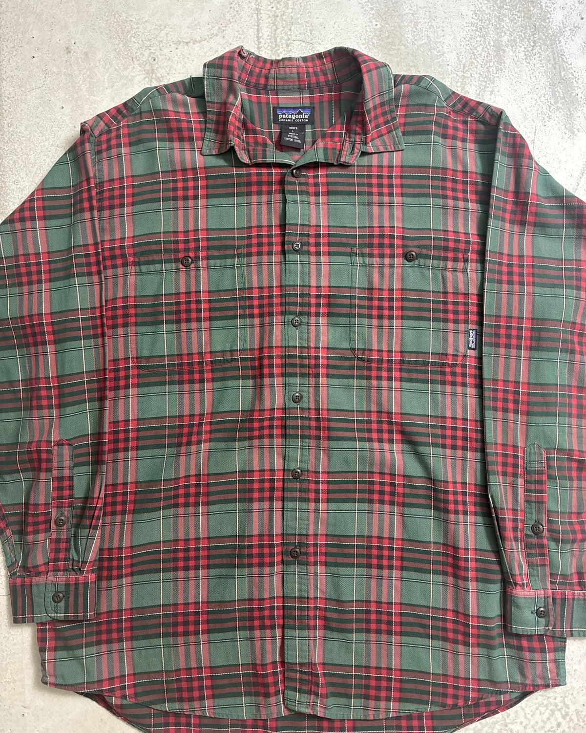 90's Patagonia 長袖チェックシャツ 96年製 表記L ポルトガル製 パタゴニア
