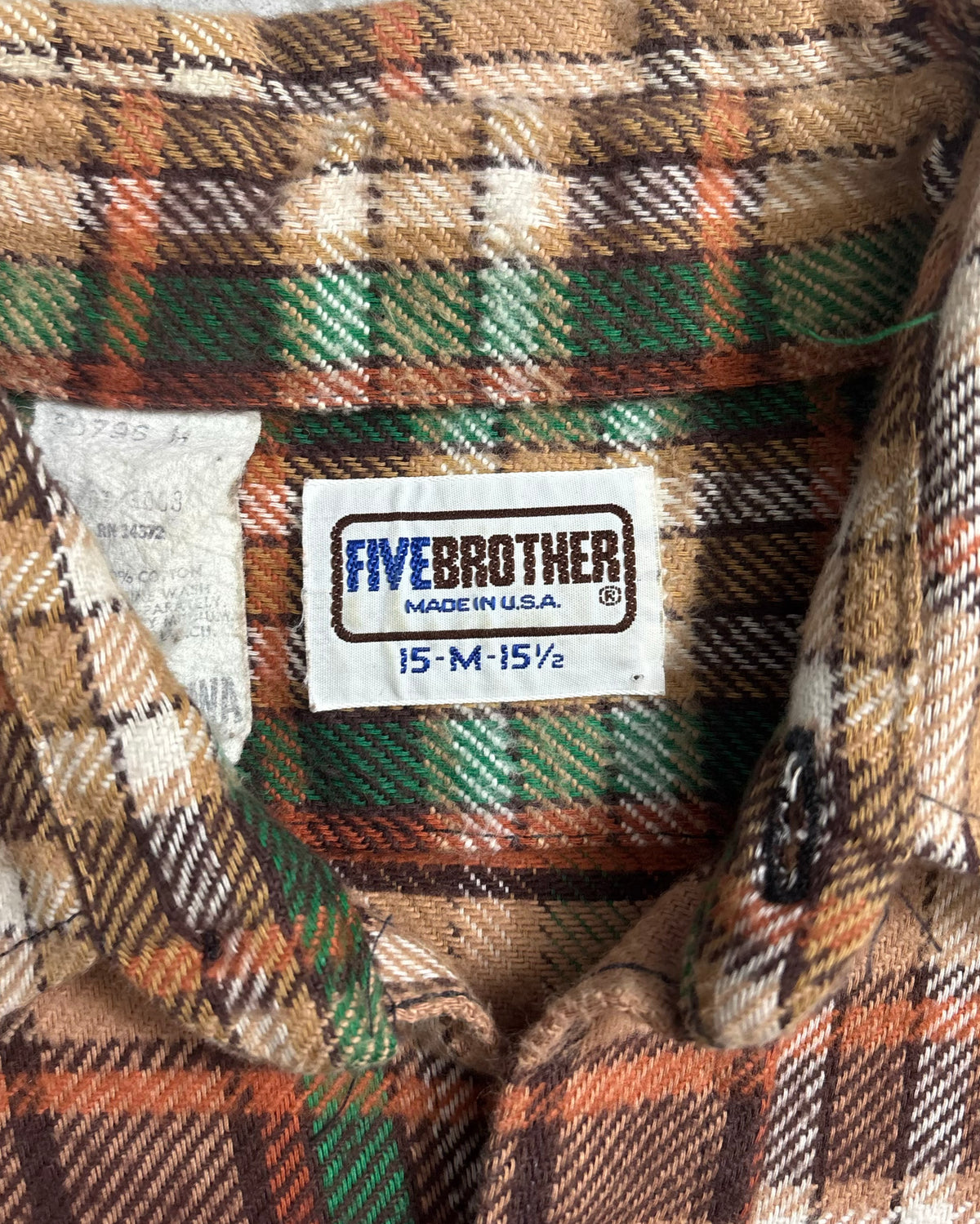 70's FIVE BROTHER フランネルシャツ 表記M USA製 ファイブブラザー ヘビネル