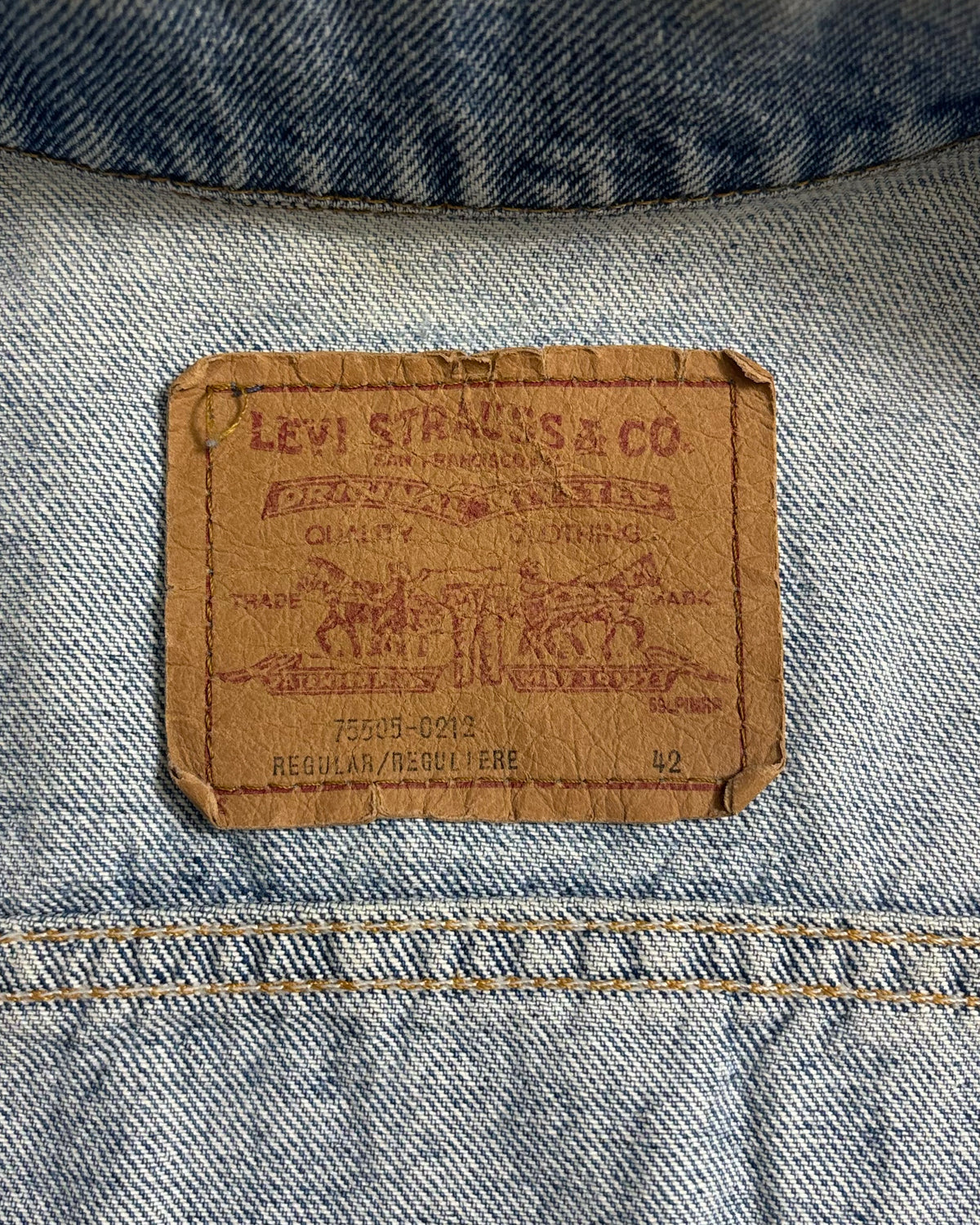90's Levi's 75505 デニムジャケット ボタン裏458 表記42 カナダ製 リーバイス