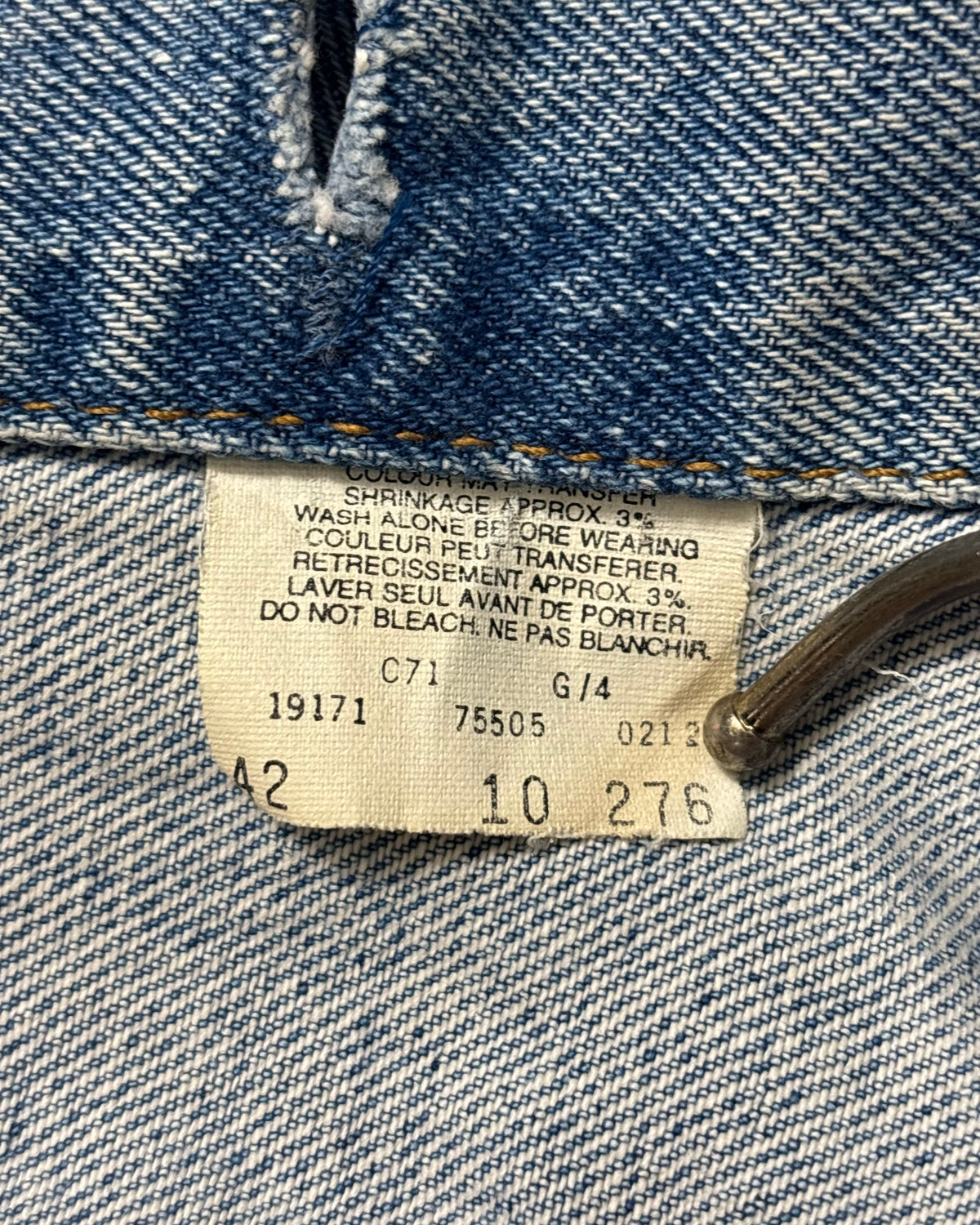 90's Levi's 75505 デニムジャケット ボタン裏458 表記42 カナダ製 リーバイス
