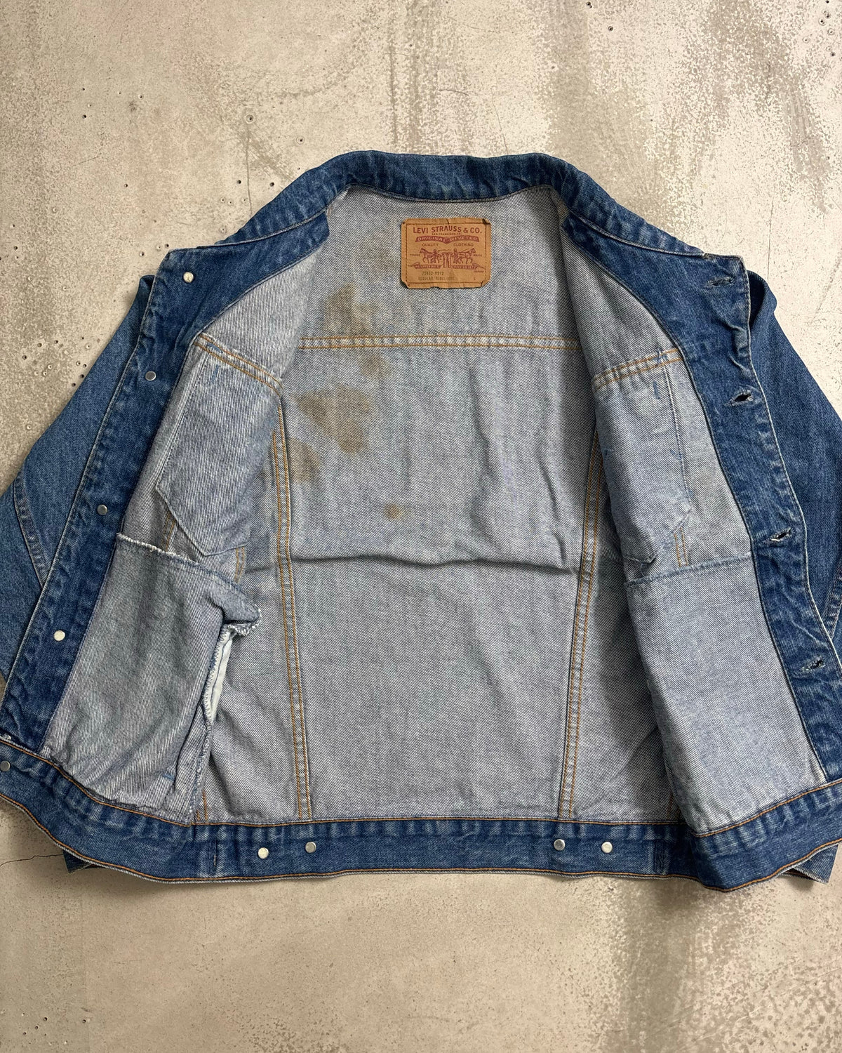 90's Levi's 75432 デニムジャケット ボタン裏刻印無し 表記L カナダ製 リーバイス