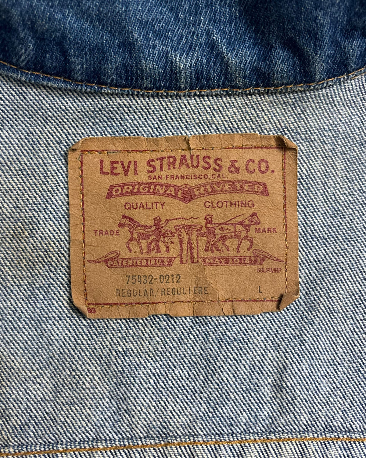 90's Levi's 75432 デニムジャケット ボタン裏刻印無し 表記L カナダ製 リーバイス
