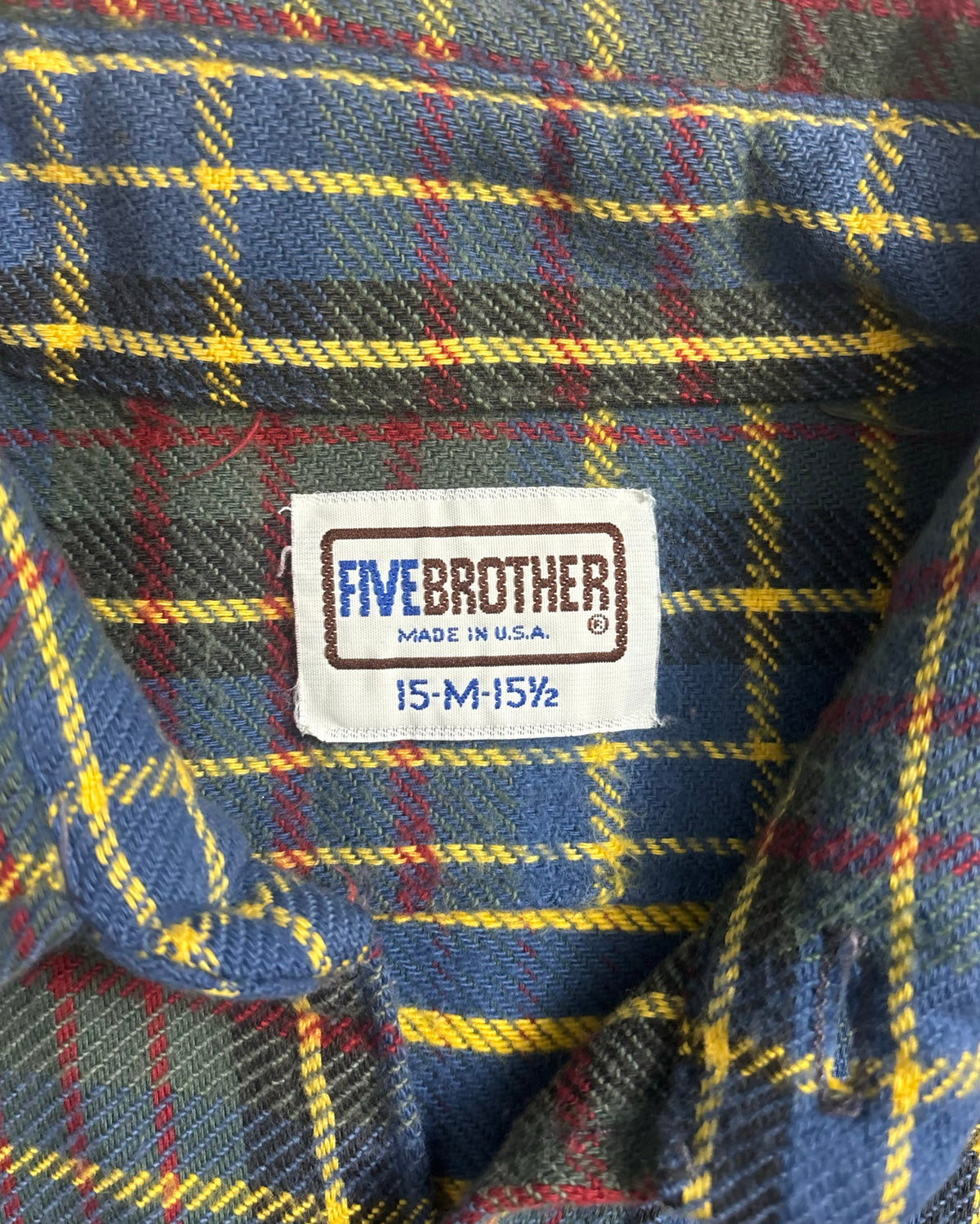 80's FIVE BROTHER チェックフランネルシャツ 表記M USA製 ファイブブラザー ヘビネル