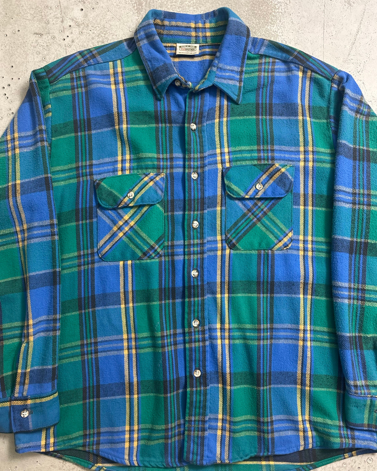 90's FIVE BROTHER チェックフランネルシャツ 表記XL USA製 ファイブブラザー ヘビネル