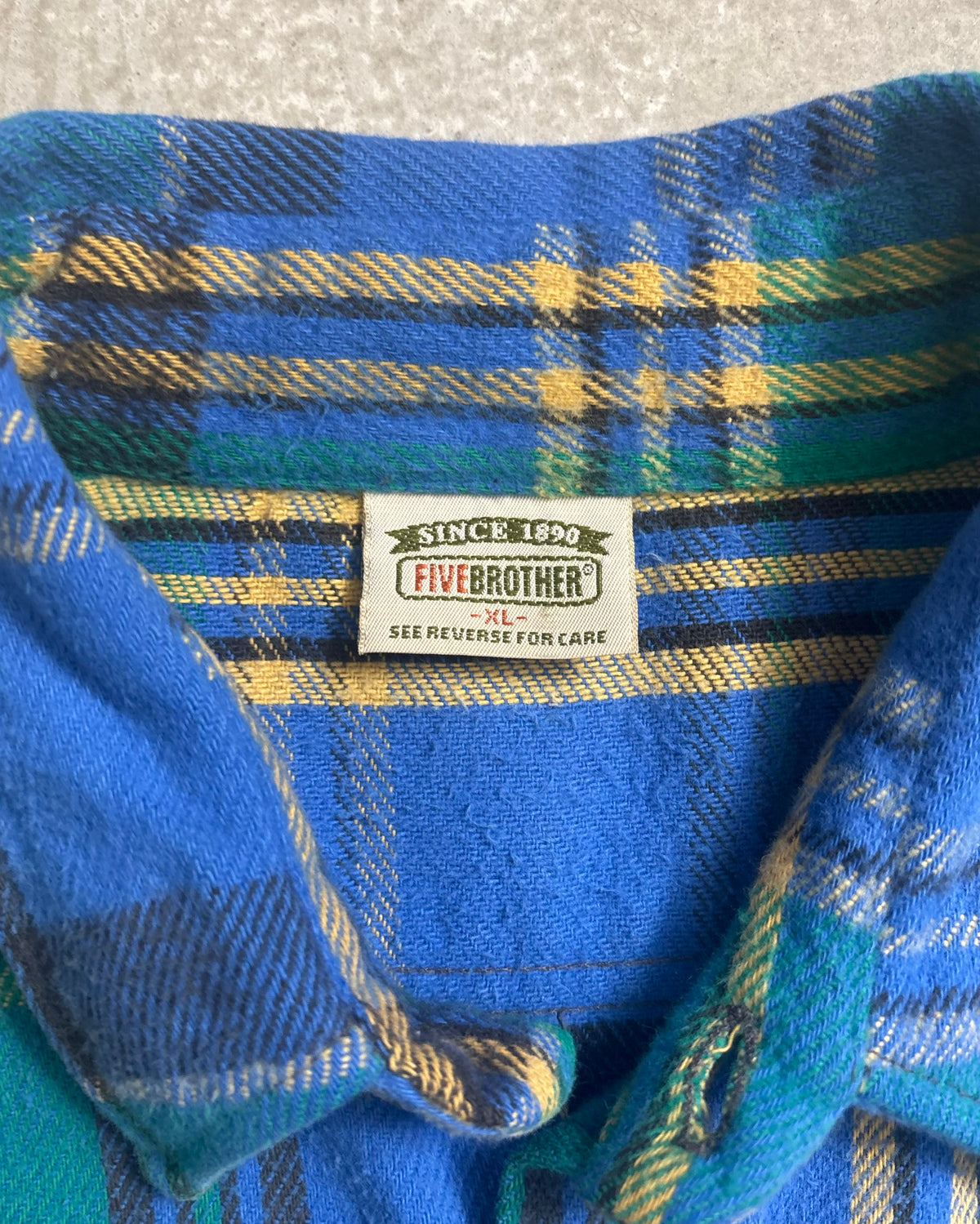 90's FIVE BROTHER チェックフランネルシャツ 表記XL USA製 ファイブブラザー ヘビネル