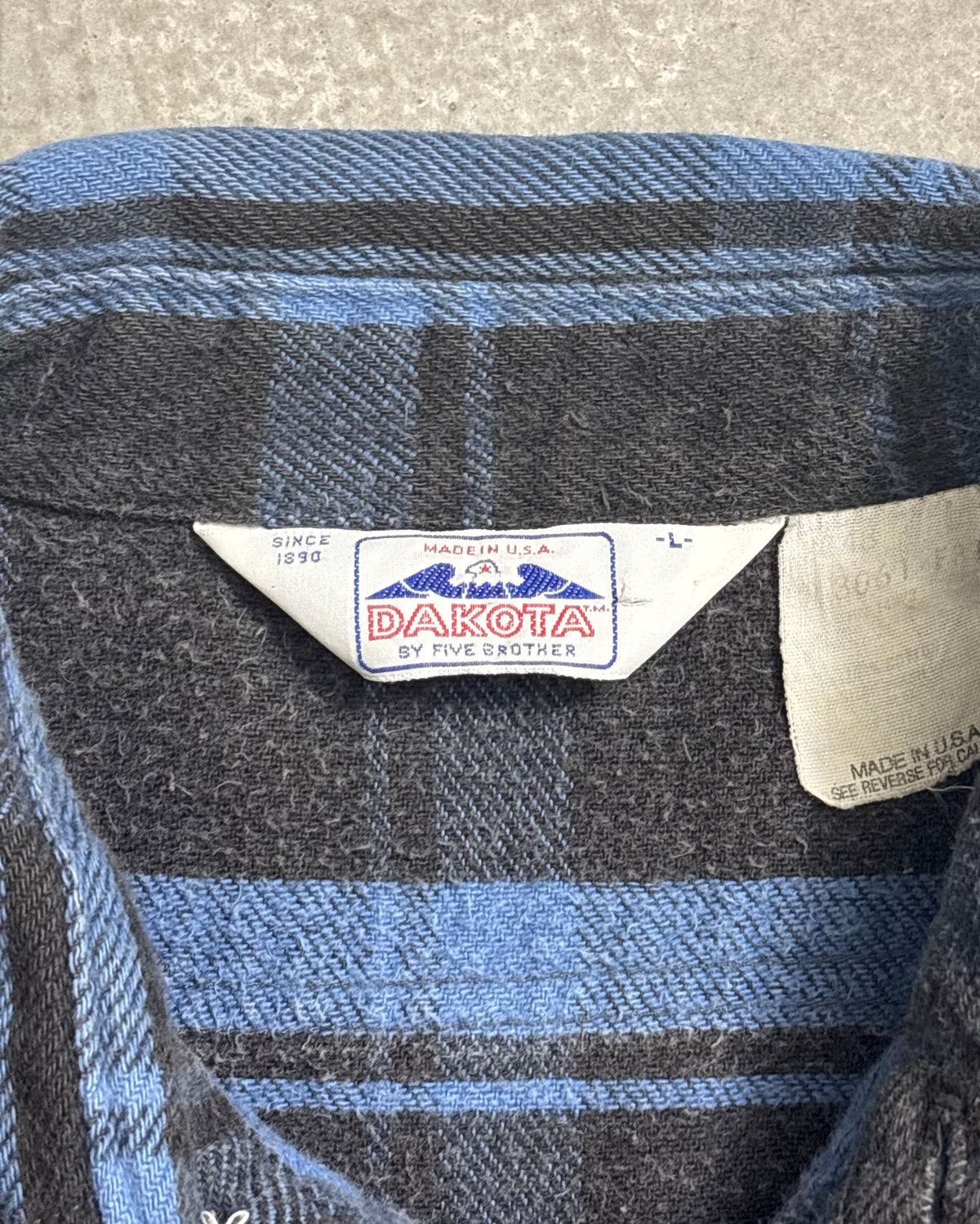 80's DAKOTA FIVE BROTHER チェックフランネルシャツ 表記L USA製 ダコタ ファイブブラザー ヘビネル
