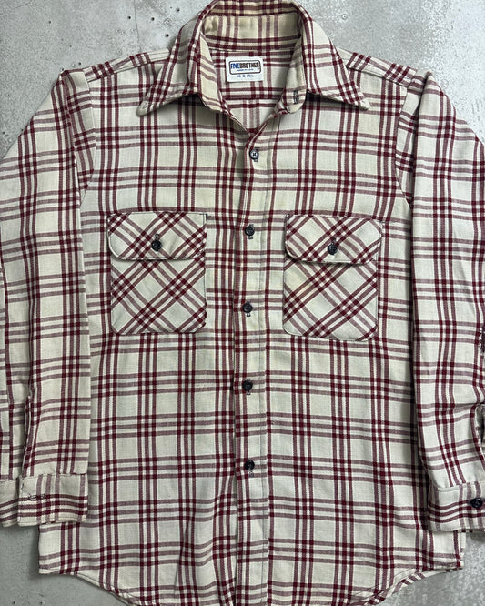 70's 80's FIVE BROTHER チェックフランネルシャツ 表記S USA製 ファイブブラザー ヘビネル