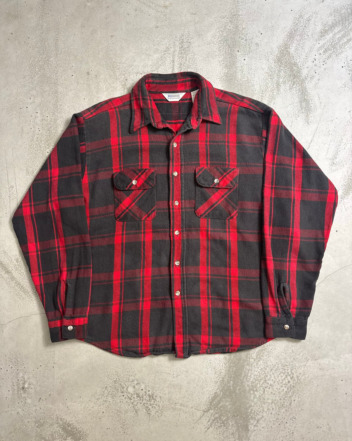70's 80's FIVE BROTHER フランネルシャツ ブロックチェック 表記XL 三角タグ ファイブブラザー ヘビネル
