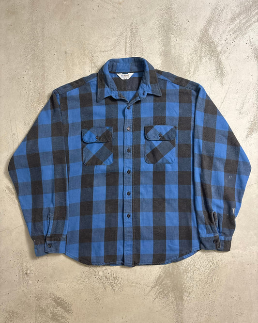 80's FIVE BROTHER フランネルシャツ ブロックチェック 表記2XL 三角タグ ファイブブラザー ヘビネル