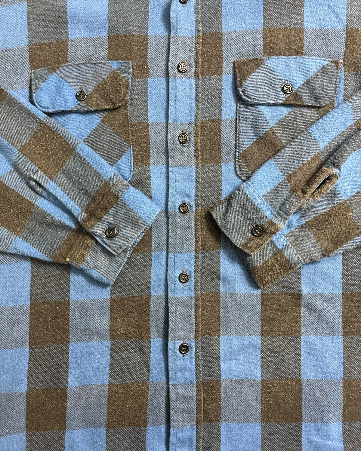 80's FIVE BROTHER フランネルシャツ ブロックチェック 表記2XL 三角タグ ファイブブラザー ヘビネル