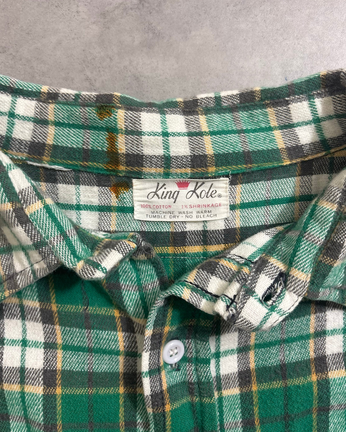 60's King Kole チェックフランネルシャツ 刺繍タグ キングコール ヴィンシャツ