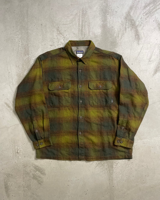 00's Patagonia オンブレチェック　フランネルシャツ 表記M ポルトガル製 パタゴニア
