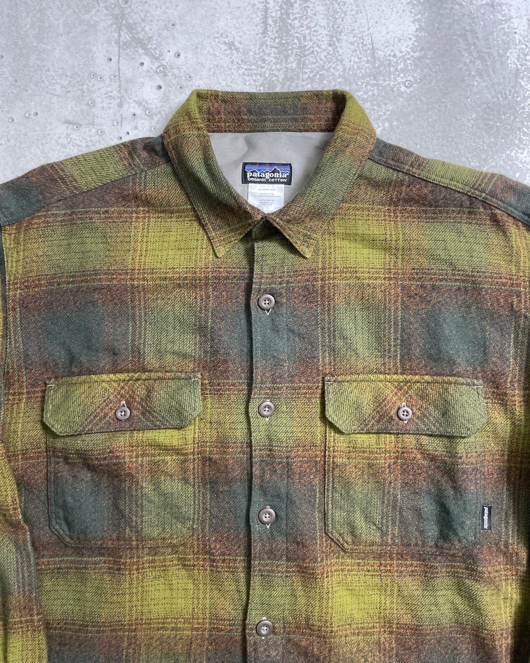 00's Patagonia オンブレチェック　フランネルシャツ 表記M ポルトガル製 パタゴニア