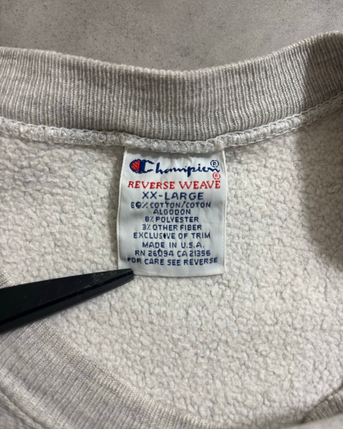 90's Champion "REVERSE WEAVE" スウェット 二段ラバープリント 両面プリント 表記XXL USA製 リバースウィーブ チャンピオン