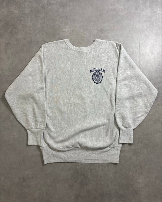 90's Champion "REVERSE WEAVE" MICHIGAN スウェット 両面プリント ラバー 表記XL USA製 リバースウィーブ チャンピオン