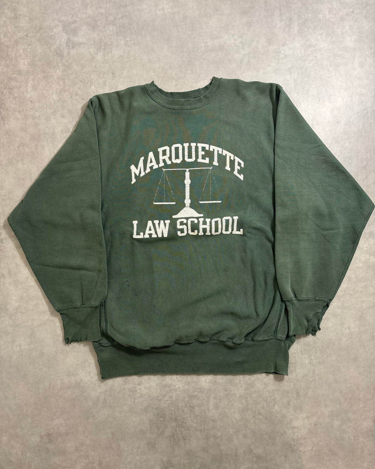 90's Champion "REVERSE WEAVE" MARQUETTE LAW SCHOOL 三段アーチ スウェット 表記XXL USA製 天秤 リバースウィーブ チャンピオン
