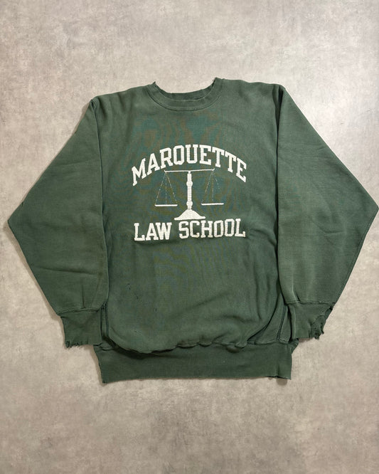 90's Champion "REVERSE WEAVE" MARQUETTE LAW SCHOOL 三段アーチ スウェット 表記XXL USA製 天秤 リバースウィーブ チャンピオン