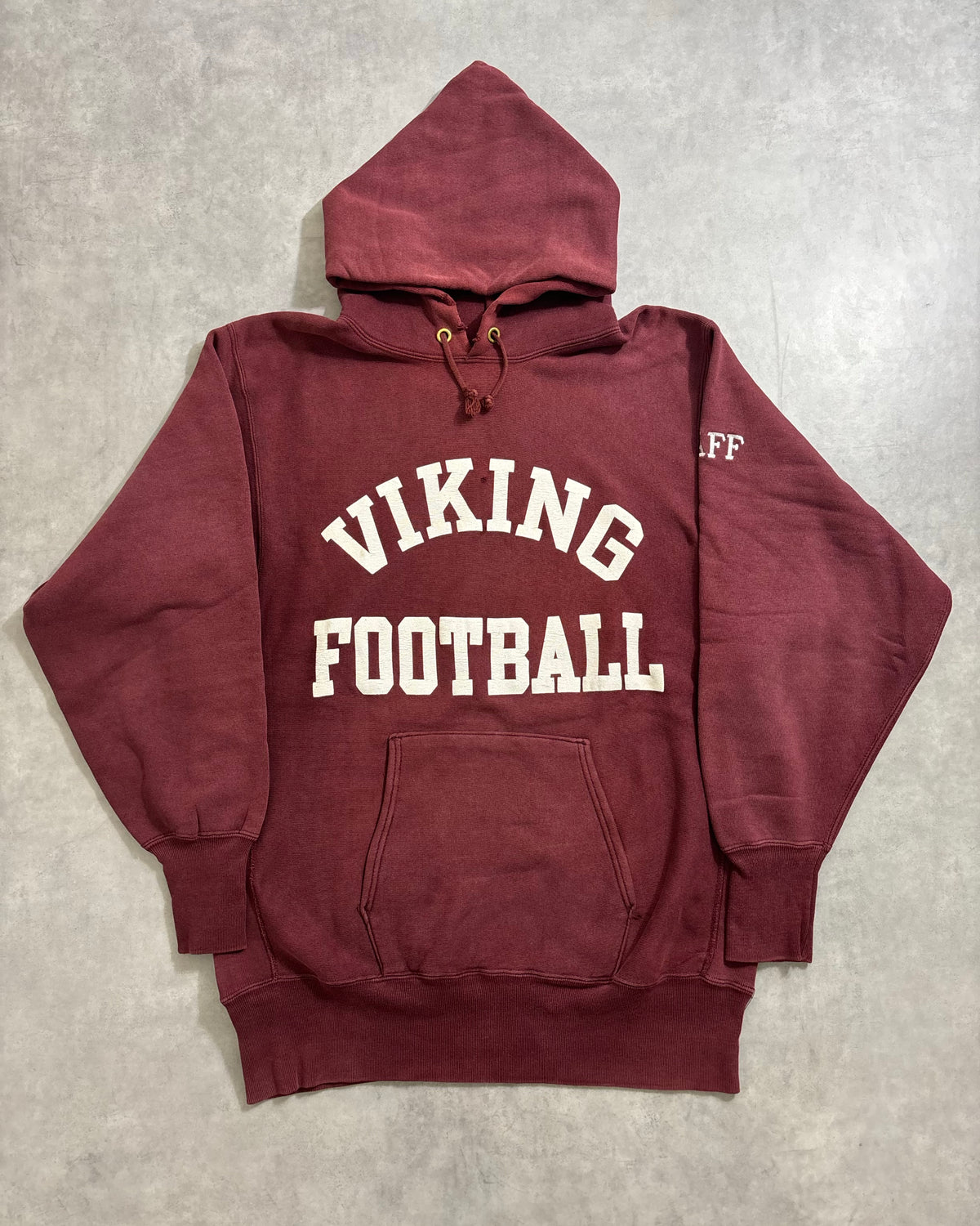 90's Champion "REVERSE WEAVE" VIKING FOOTBALL フーディ スウェット 二段アーチ 表記XL USA製 リバースウィーブ チャンピオン
